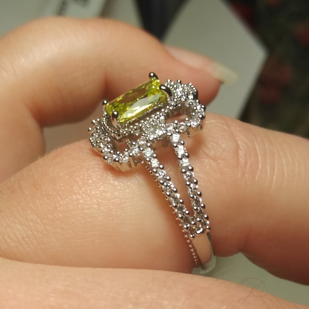 14k WG/Silver Victorian Citrine Topaz Fancy Ring 8 - Picture 6 of 13
